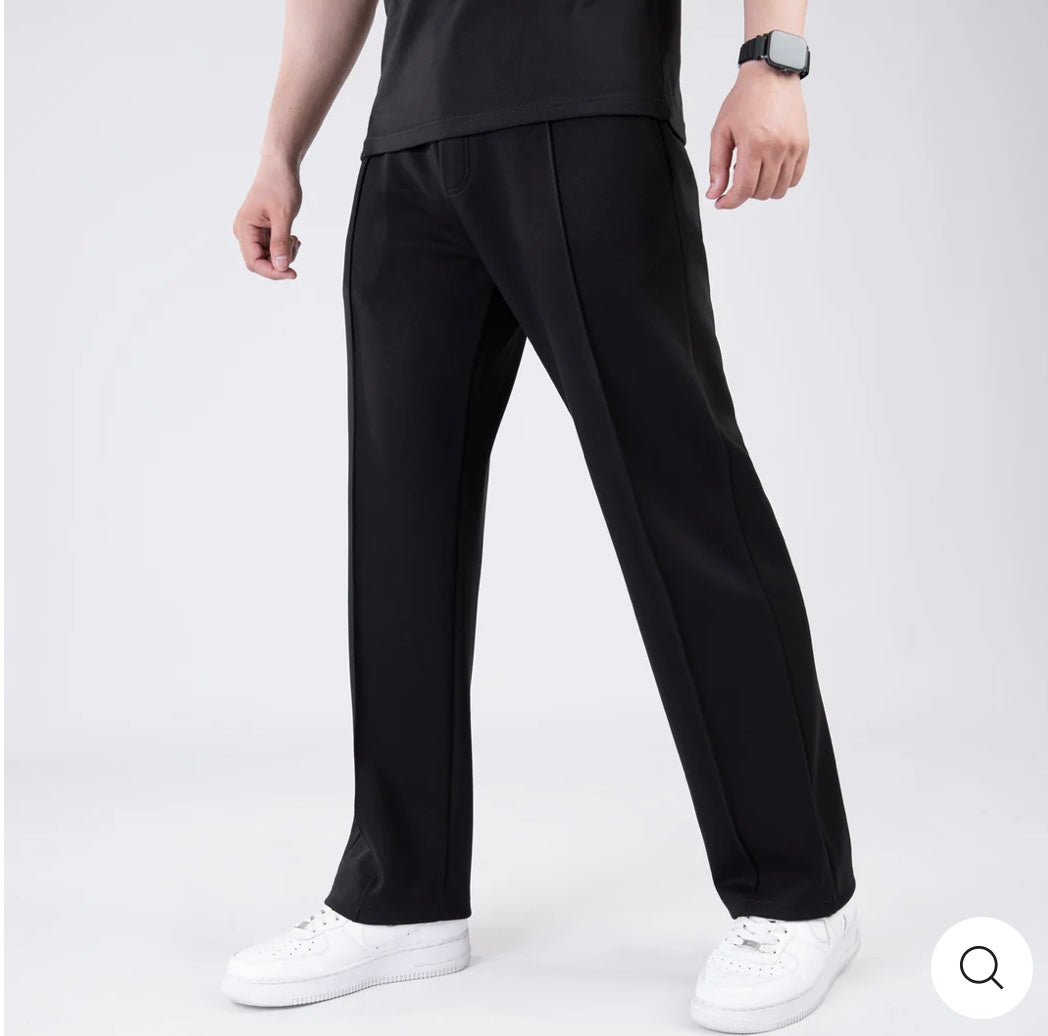 Scuba Black 4-Way Stretch Front Stitch Trousers